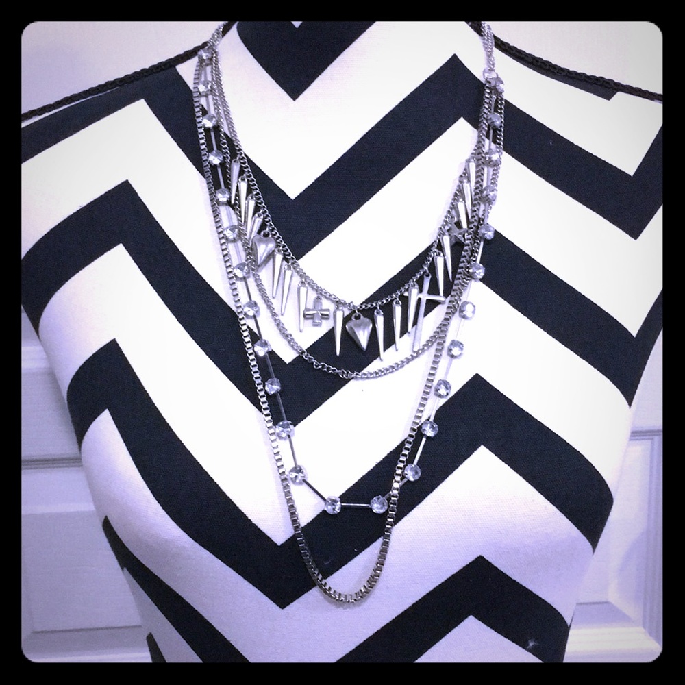Layer Multi Chain and Charm Necklace
